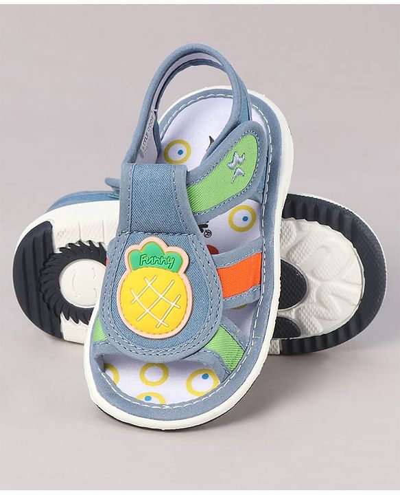 Cute Walk by Babyhug Velcro Closure Sandals with Pineapple Applique - Orange