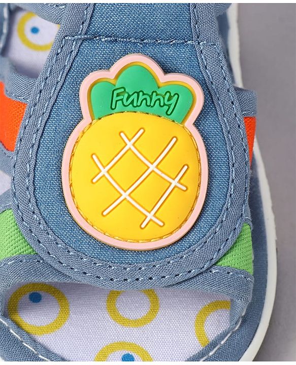 Cute Walk by Babyhug Velcro Closure Sandals with Pineapple Applique - Orange