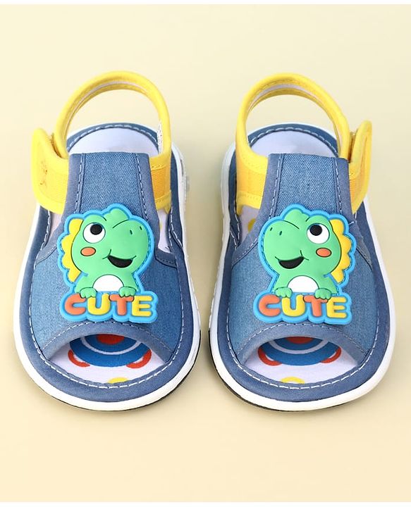 Cute Walk by Babyhug Velcro Closure Sandal With Dino Applique - Blue