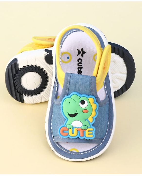 Cute Walk by Babyhug Velcro Closure Sandal With Dino Applique - Blue