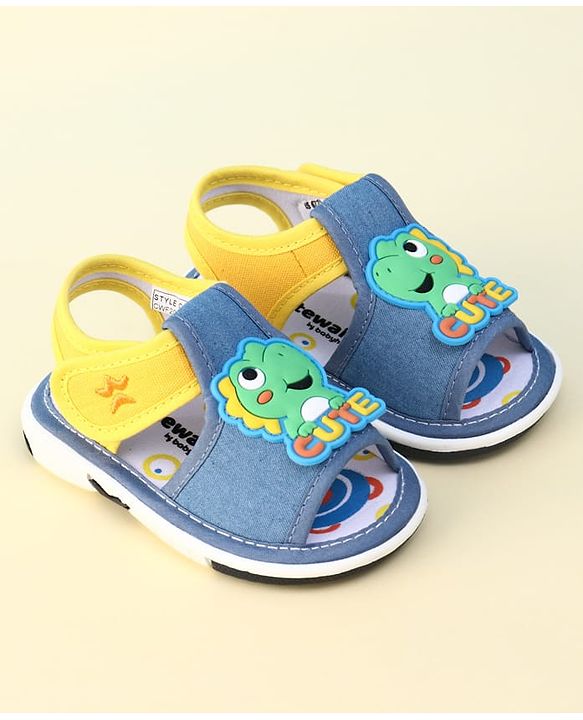 Cute Walk by Babyhug Velcro Closure Sandal With Dino Applique - Blue