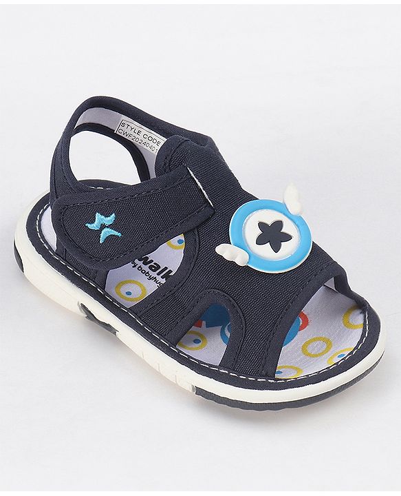 Cute Walk by Babyhug Velcro Closure Sandals with Applique - Navy Blue