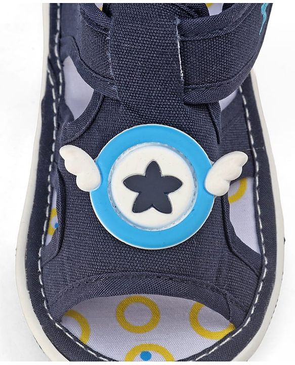 Cute Walk by Babyhug Velcro Closure Sandals with Applique - Navy Blue