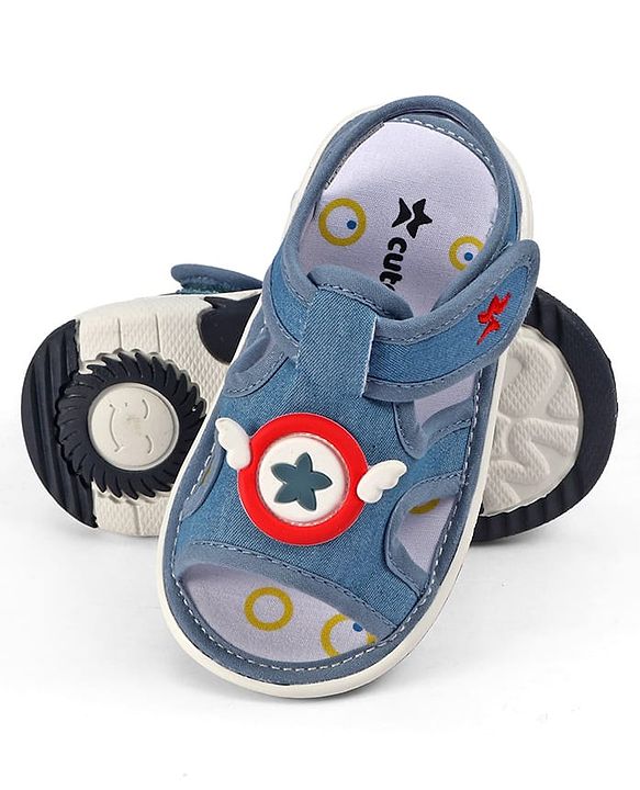 Cute Walk by Babyhug Velcro Closure Sandals with Applique - Navy Blue