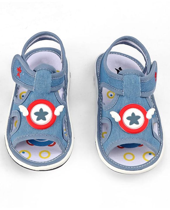 Cute Walk by Babyhug Velcro Closure Sandals with Applique - Navy Blue