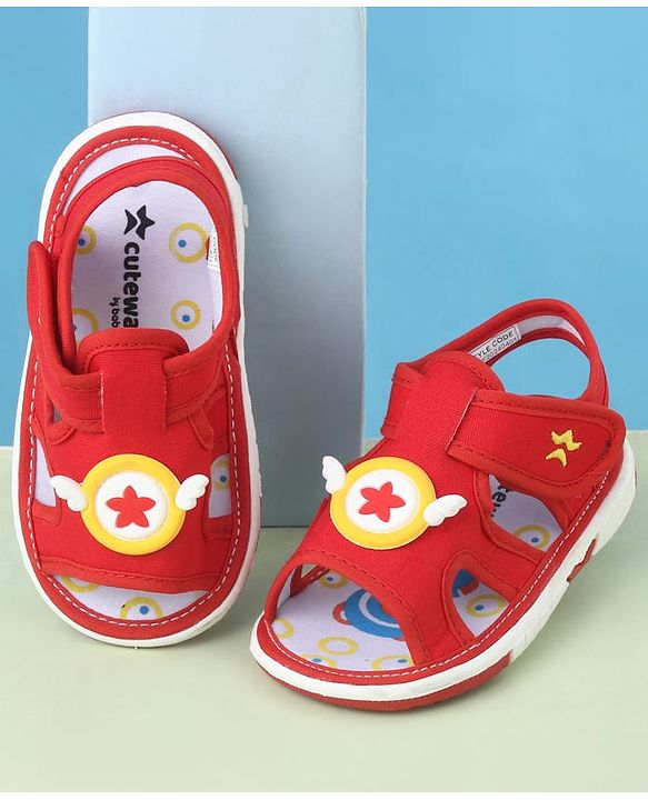 Cute Walk by Babyhug Velcro Closure Sandals with Applique - Navy Blue