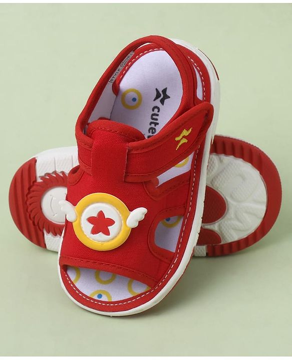 Cute Walk by Babyhug Velcro Closure Sandals with Applique - Navy Blue
