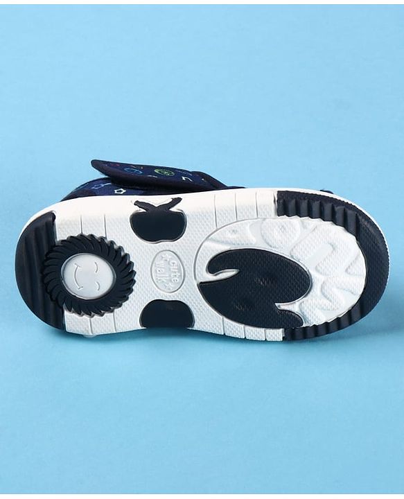 Cute Walk by Babyhug Velcro Closure Sandals with Astronaut Applique - Navy Blue
