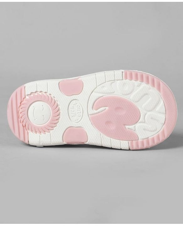 Cute Walk by Babyhug Velcro Closure Sandals With Floral Print & Applique - Pink