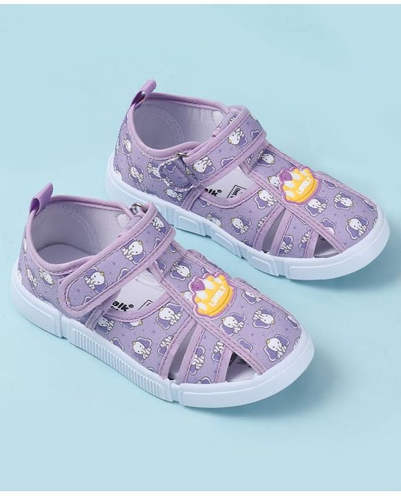 Cute Walk by Babyhug Velcro Closure Sandals with Elephant Print - Pink