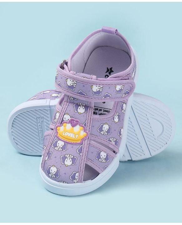 Cute Walk by Babyhug Velcro Closure Sandals with Elephant Print - Pink