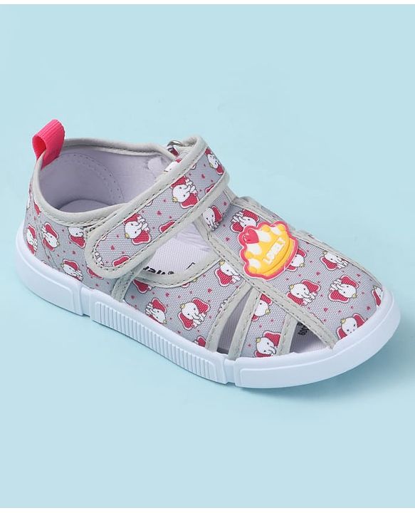 Cute Walk by Babyhug Velcro Closure Sandals with Elephant Print - Pink