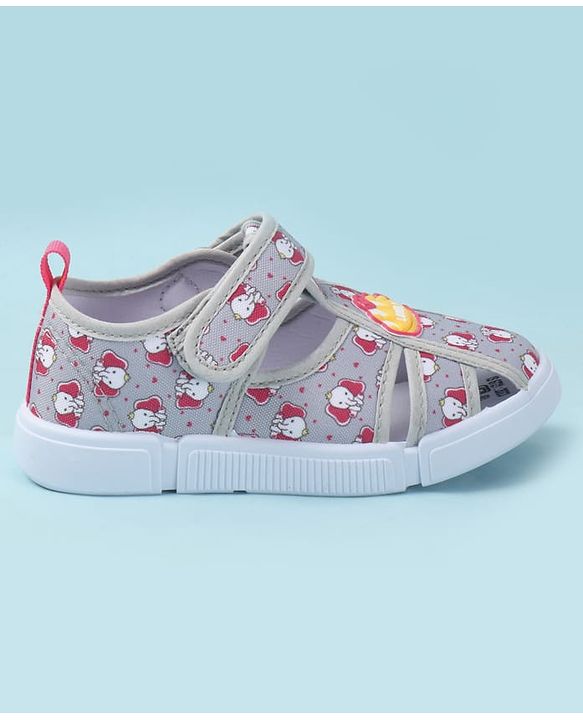 Cute Walk by Babyhug Velcro Closure Sandals with Elephant Print - Pink