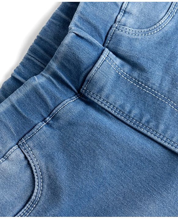 Pine Kids Denim Woven Ankle Length Washed Jeggings - Blue