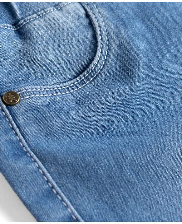 Pine Kids Denim Woven Ankle Length Washed Jeggings - Blue