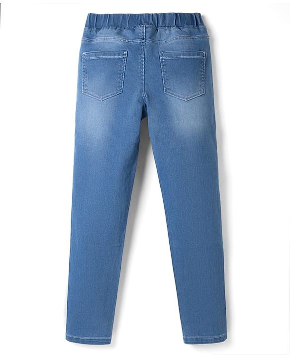Pine Kids Denim Woven Ankle Length Washed Jeggings - Blue
