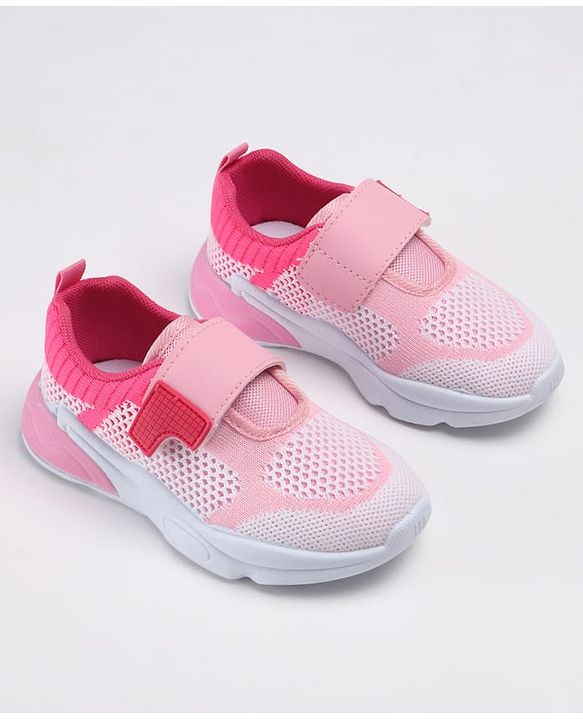 Cute Walk by Babyhug Velcro Closure Solid Sneakers - Pink