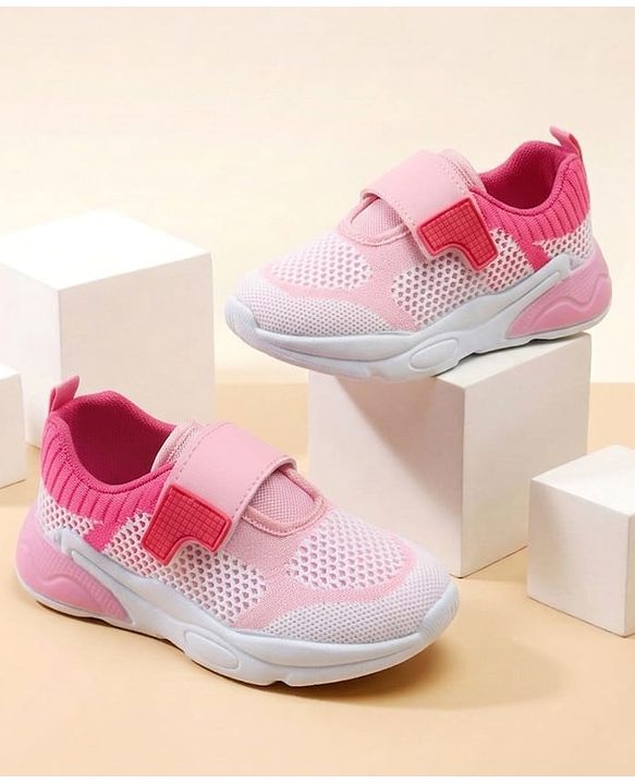 Cute Walk by Babyhug Velcro Closure Solid Sneakers - Pink