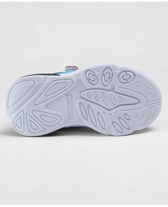 Cute Walk by Babyhug Velcro Closure Sneakers With JCB Applique - Navy Blue