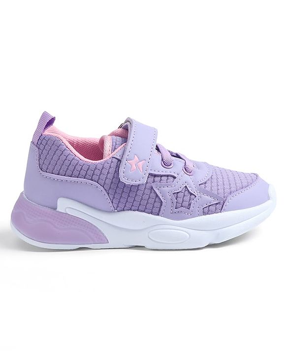 Cute Walk by Babyhug Velcro Closure Solid Sneaker Shoes - Purple