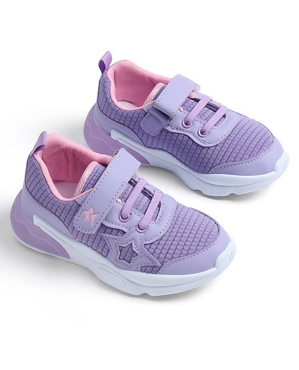 Cute Walk by Babyhug Velcro Closure Solid Sneaker Shoes - Purple