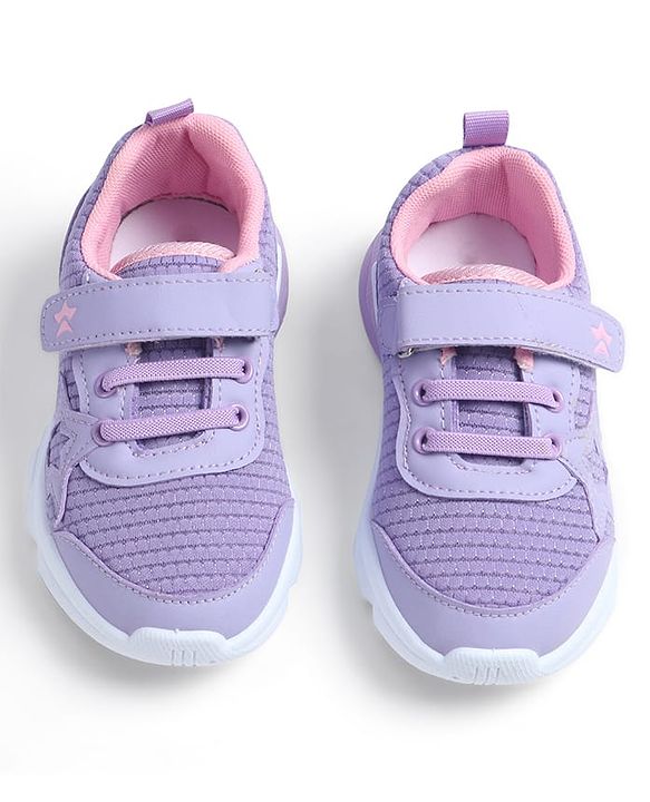 Cute Walk by Babyhug Velcro Closure Solid Sneaker Shoes - Purple