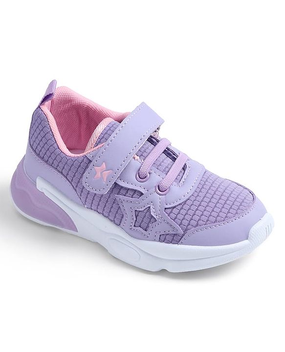Cute Walk by Babyhug Velcro Closure Solid Sneaker Shoes - Purple