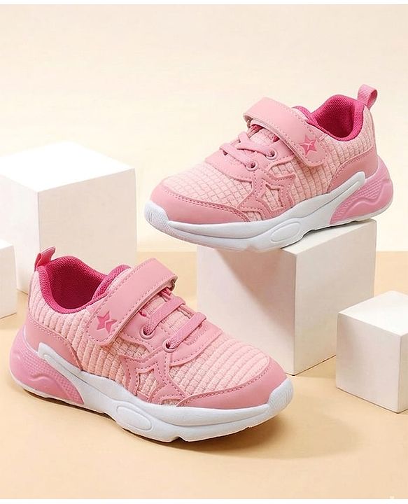 Cute Walk by Babyhug Velcro Closure Solid Sneaker Shoes - Purple