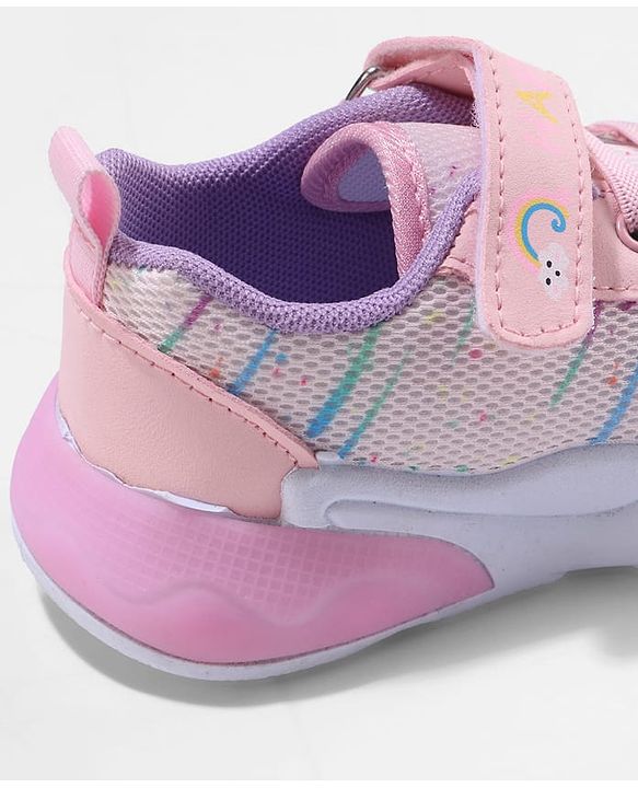Cute Walk by Babyhug Velcro Closure Rainbow Printed Sneaker - Pink