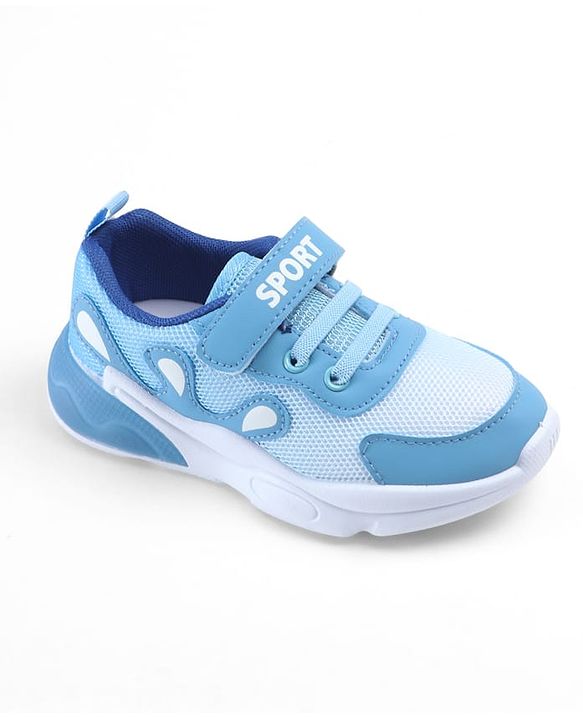Cute Walk by Babyhug Velcro Closure Text Printed Sneakers - Light Blue