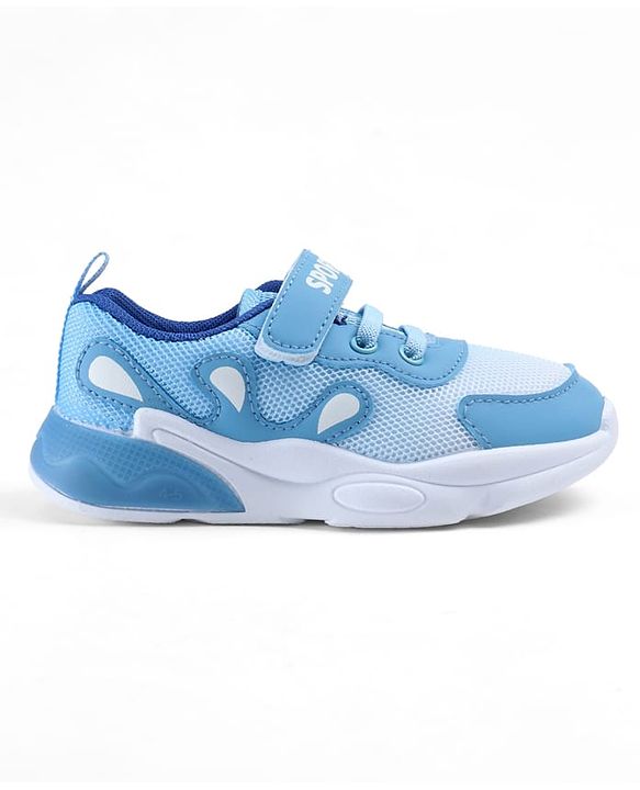 Cute Walk by Babyhug Velcro Closure Text Printed Sneakers - Light Blue
