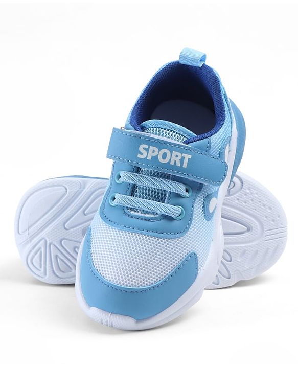 Cute Walk by Babyhug Velcro Closure Text Printed Sneakers - Light Blue