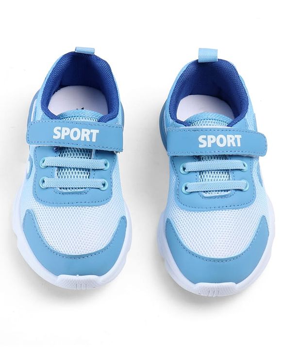 Cute Walk by Babyhug Velcro Closure Text Printed Sneakers - Light Blue