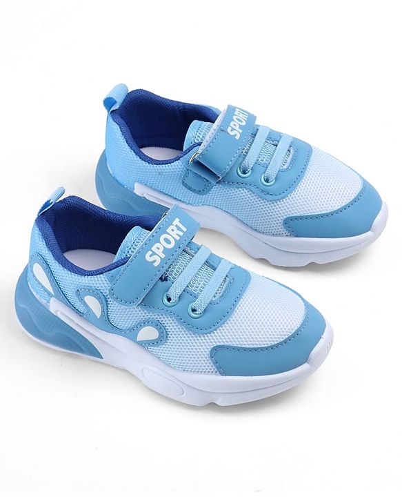 Cute Walk by Babyhug Velcro Closure Text Printed Sneakers - Light Blue