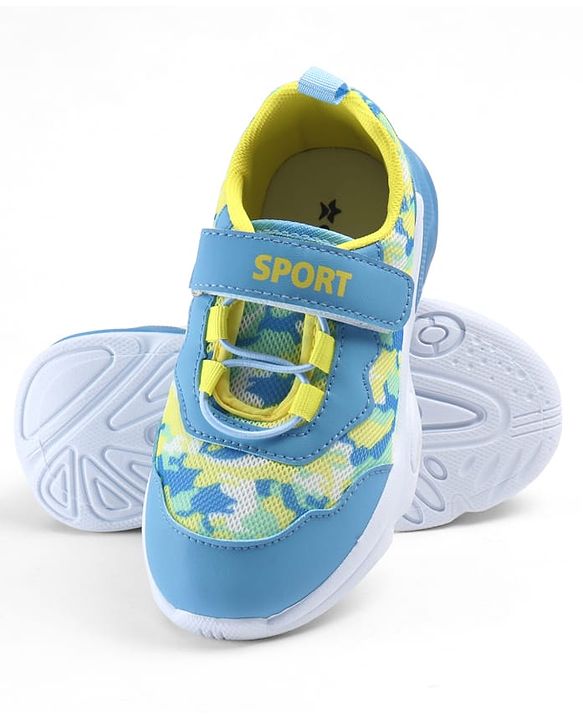 Cute Walk by Babyhug Velcro Closure Camouflage Printed Sneakers - Yellow
