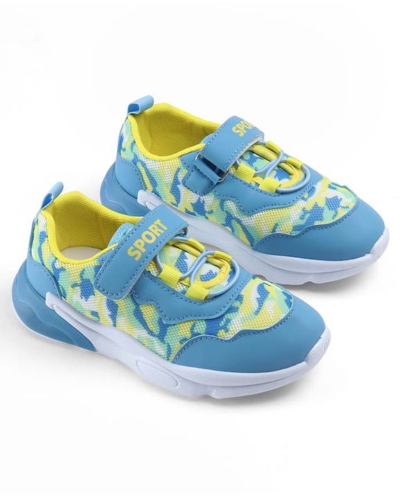 Cute Walk by Babyhug Velcro Closure Camouflage Printed Sneakers - Yellow