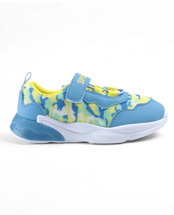 Cute Walk by Babyhug Velcro Closure Camouflage Printed Sneakers - Yellow