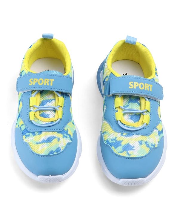 Cute Walk by Babyhug Velcro Closure Camouflage Printed Sneakers - Yellow