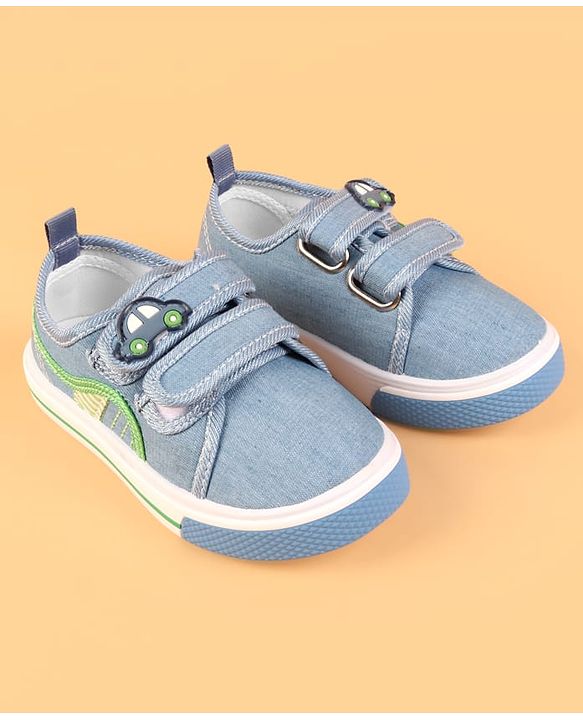 Cute Walk by Babyhug Velcro Closure Casual Shoes With Car Applique - Blue