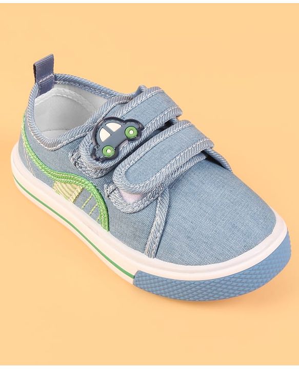 Cute Walk by Babyhug Velcro Closure Casual Shoes With Car Applique - Blue