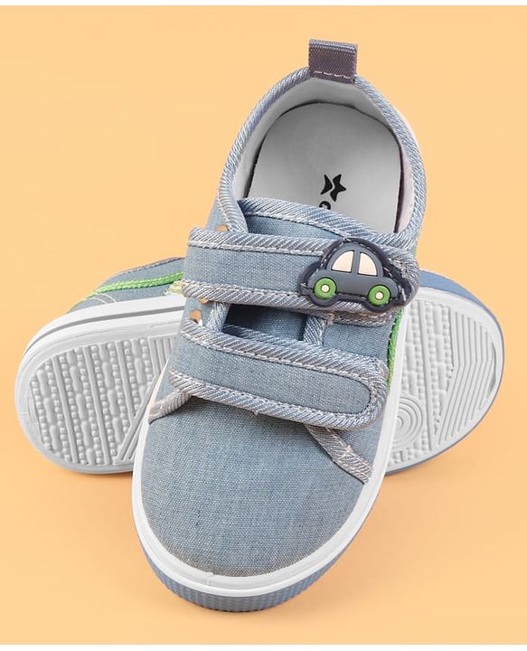 Cute Walk by Babyhug Velcro Closure Casual Shoes With Car Applique - Blue