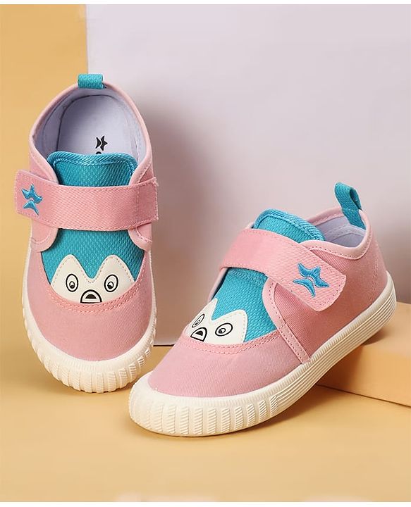 Cute Walk by Babyhug Velcro Closure Casual Shoes with Animal Print - Pink