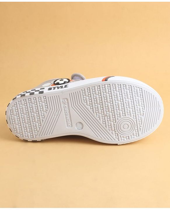 Cute Walk by Babyhug Velcro Closure Casual Shoes with Football Applique - Grey