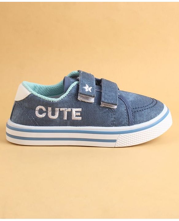 Cute Walk by Babyhug Velcro Closure Casual Shoes with Cute Embroidery - Blue