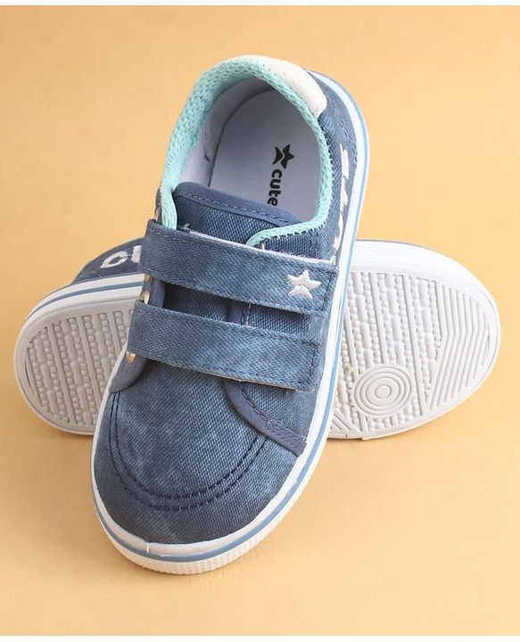 Cute Walk by Babyhug Velcro Closure Casual Shoes with Cute Embroidery - Blue