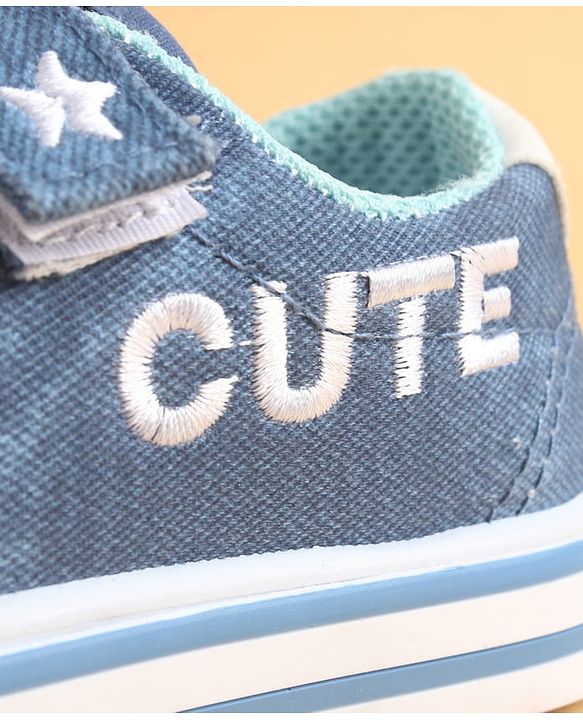 Cute Walk by Babyhug Velcro Closure Casual Shoes with Cute Embroidery - Blue