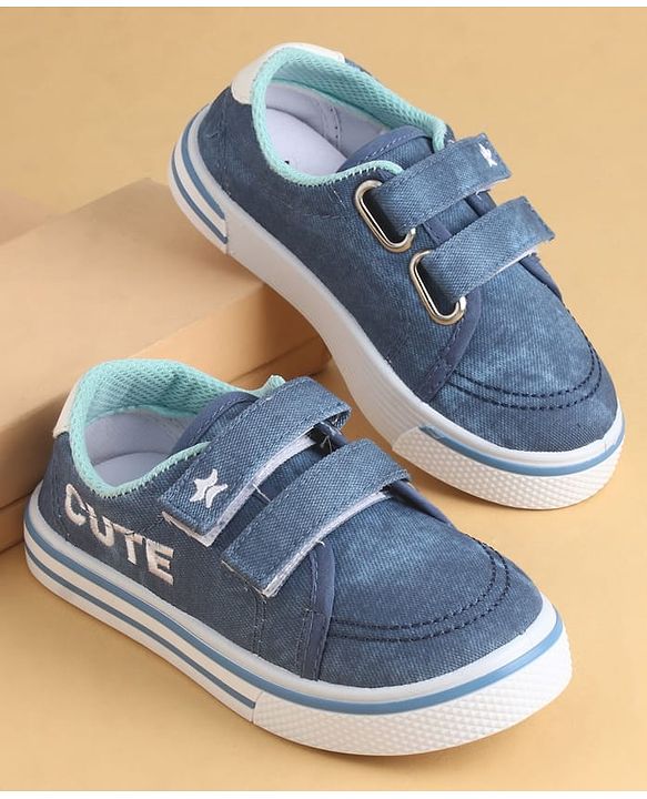 Cute Walk by Babyhug Velcro Closure Casual Shoes with Cute Embroidery - Blue