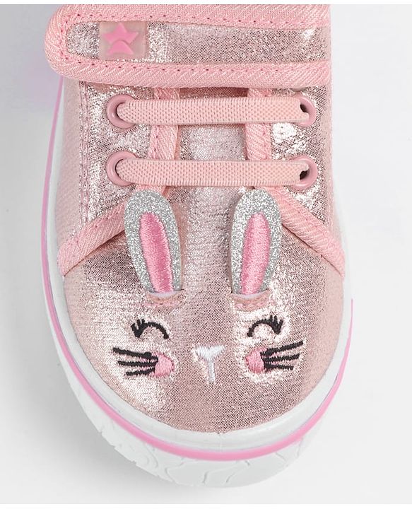 Cute Walk by Babyhug Velcro Closure Casual Shoes with Cat Embroidery - Pink