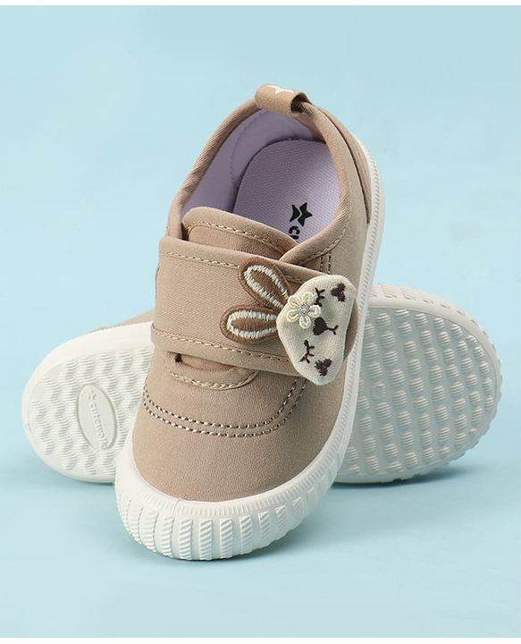 Cute Walk by Babyhug Velcro Closure Casual Shoes with Bunny Applique - Brown