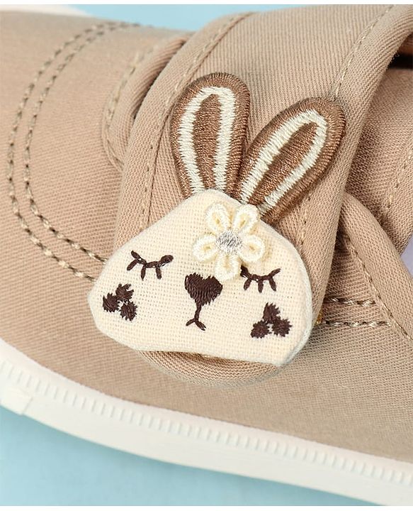 Cute Walk by Babyhug Velcro Closure Casual Shoes with Bunny Applique - Brown